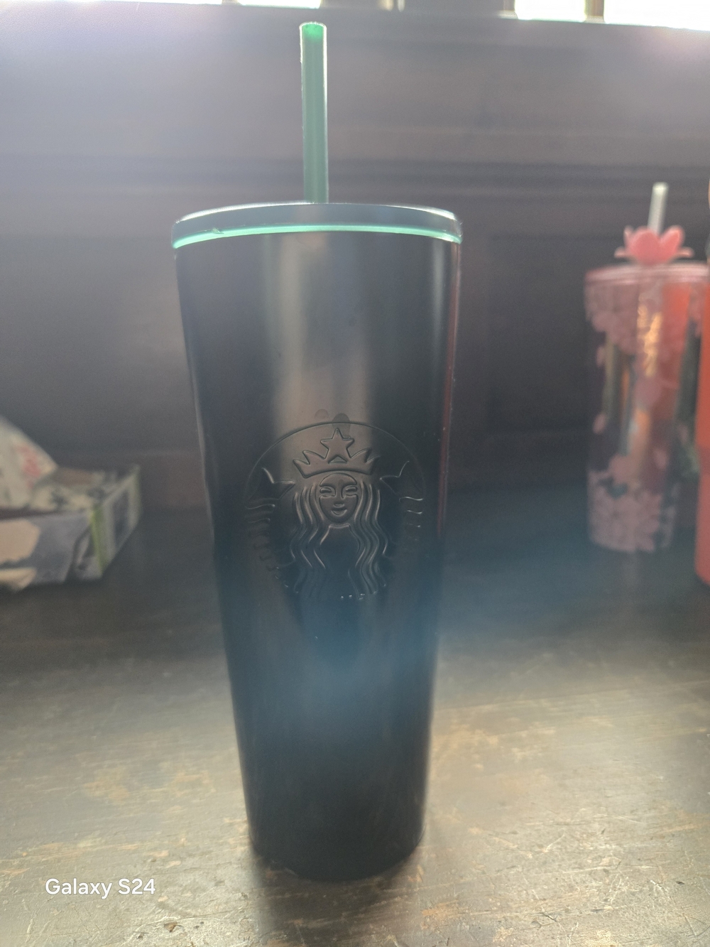 Starbucks Matte Green Gradient Cold Cup with Green Straw